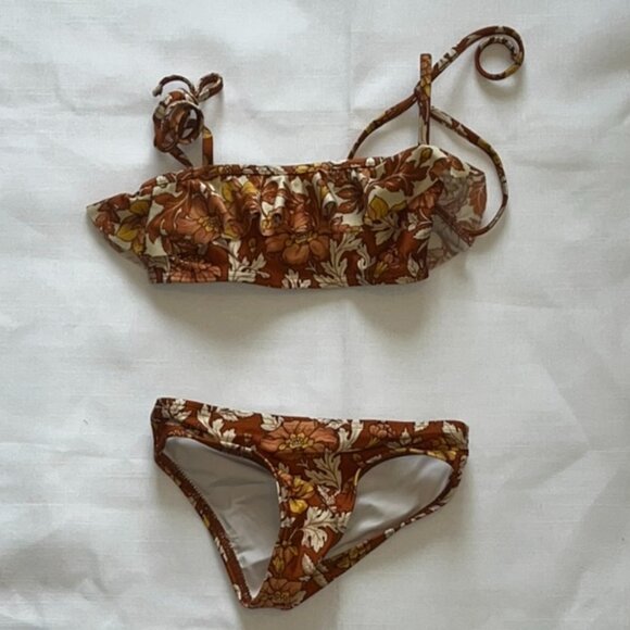 ZIMMERMANN Kids' Andie Frill Two-piece Swimsuit In Orange Size 1 - Picture 2 of 6